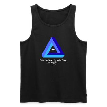 Denn für Gott ist nichts unmöglich. Lukas 1 - Männer Premium Bio Tank Top - Schwarz - Vorne - Michal (187cm)