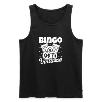 Bingo Virtuose Bingo - Débardeur bio Premium Homme - noir - Devant - AI Model Male 178 light (178cm)