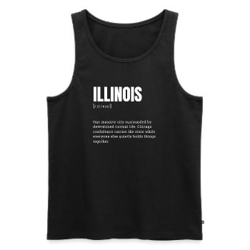 Style Illinois : Chicago confiant - Débardeur bio Premium Homme - noir - Devant - AI Model Male 178 light (178cm)