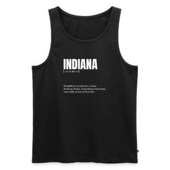 Indiana State Pride Retro-Logo - Männer Premium Bio Tank Top - Schwarz - Vorne - AI Model Male 178 light (178cm)