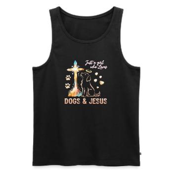 Hunde Liebe Jesus Lichtkreuz - Männer Premium Bio Tank Top - Schwarz - Vorne - AI Model Male 178 light (178cm)
