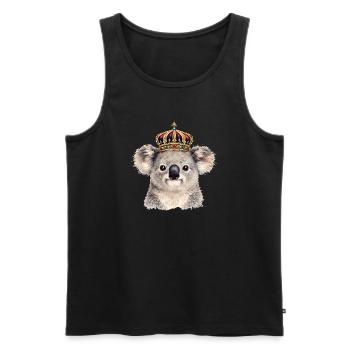 Königlicher Koala mit Krone  - Männer Premium Bio Tank Top - Schwarz - Vorne - Michal (187cm)