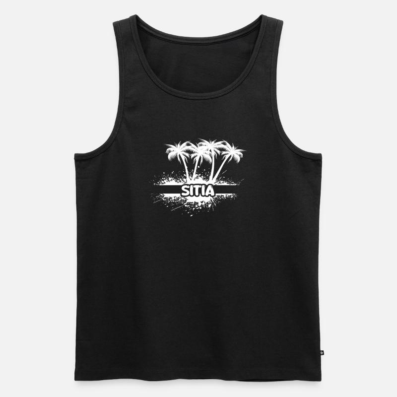 Sitia als Sonne - Männer Premium Bio Tank Top - Schwarz