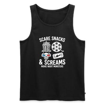 Scare Snacks & Screams - Men's Premium Organic Tank Top - black - Front - AI Model Male 178 light (178cm)