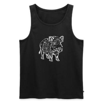 Wildschwein - Männer Premium Bio Tank Top - Schwarz - Vorne - Michal (187cm)