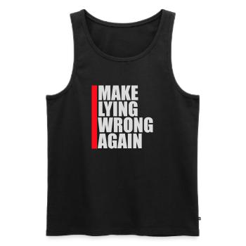 Make Lying Wrong Again Politisches Statement Shirt - Männer Premium Bio Tank Top - Schwarz - Vorne - Michal (187cm)
