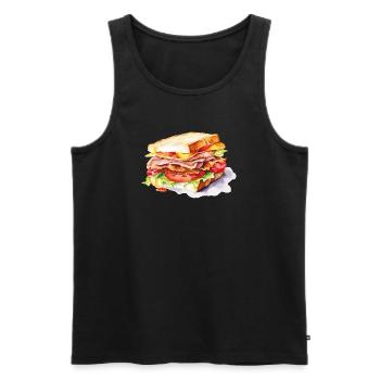  Sandwich Illustration - Männer Premium Bio Tank Top - Schwarz - Vorne - Michal (187cm)
