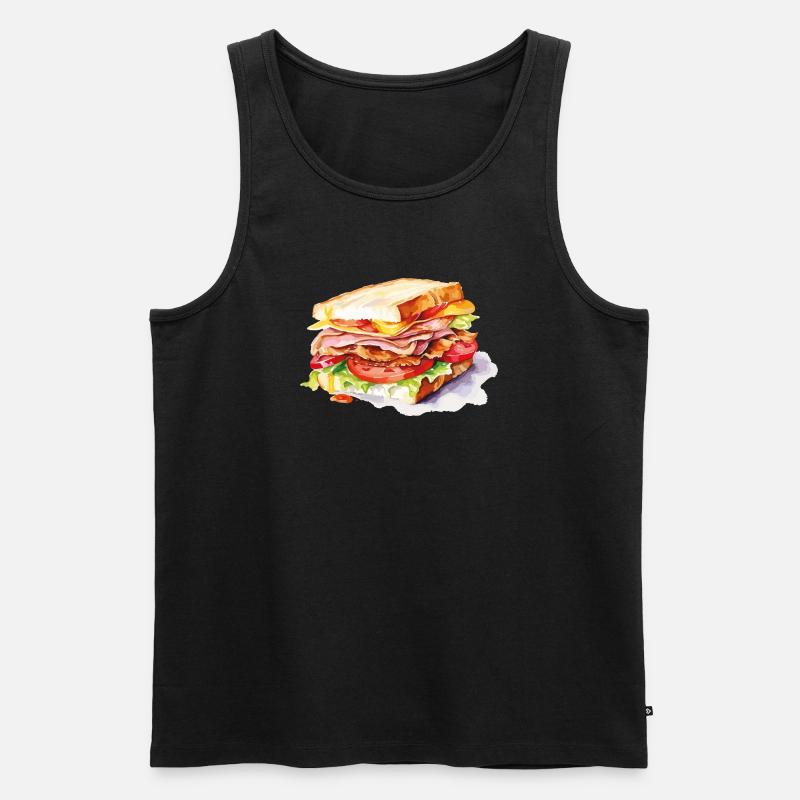 Sandwich Illustration - Männer Premium Bio Tank Top - Schwarz