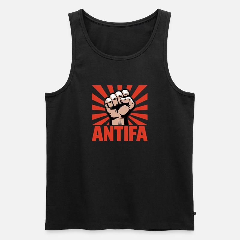 Antifa - Antifascist Merch - Männer Premium Bio Tank Top - Schwarz
