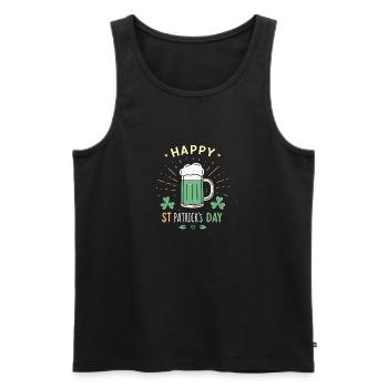 Verre Saint Patrick Festif - Débardeur bio Premium Homme - noir - Devant - Michal (187cm)