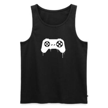 Gamepad Graffiti Drops - Men's Premium Organic Tank Top - black - Front - Michal (187cm)
