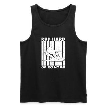 Marathon Runner Run Hard Or Go Home Running - Men's Premium Organic Tank Top - black - Front - AI Model Male 178 light (178cm)