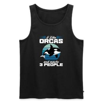 Funny Orca - Men's Premium Organic Tank Top - black - Front - Michal (187cm)