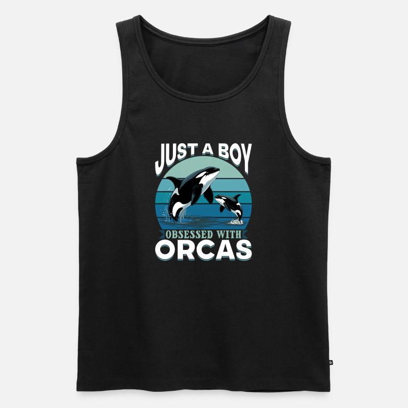 Funny Orca - Männer Premium Bio Tank Top - Schwarz