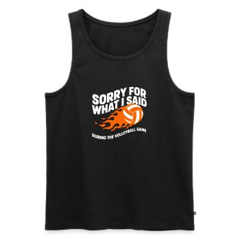 Beachvolleyball Zitat Volleyball - Männer Premium Bio Tank Top - Schwarz - Vorne - Michal (187cm)