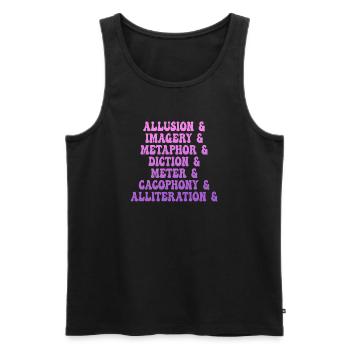 Literary Devices Montage - Men's Premium Organic Tank Top - black - Front - AI Model Male 178 light (178cm)