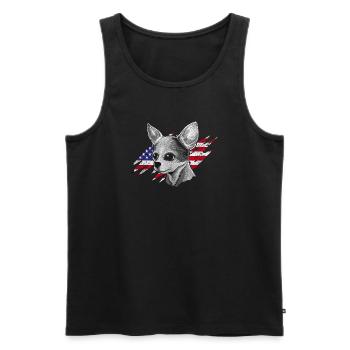 Chihuahua Chihuahueño Américain - Débardeur bio Premium Homme - noir - Devant - Michal (187cm)