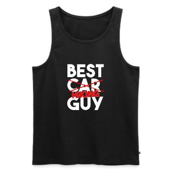 Best Hiking Guy Funny Outdoor Trail Walker Art - Men's Premium Organic Tank Top - black - Front - AI Model Male 178 light (178cm)