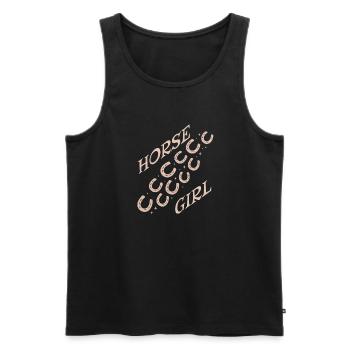 Horse Girl Logo Diagonal Pattern - Men's Premium Organic Tank Top - black - Front - AI Model Male 178 light (178cm)