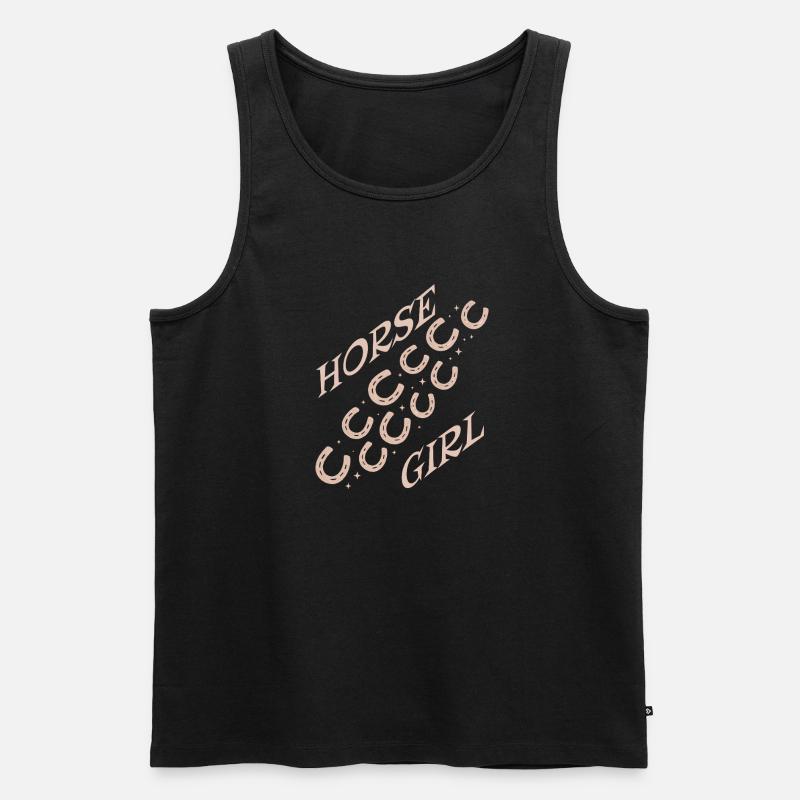 Pferdemädchen Logo Diagonal Muster - Männer Premium Bio Tank Top - Schwarz