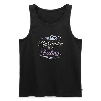 Trans queer réaffirme l’amour de l’identité réconfortante - Débardeur bio Premium Homme - noir - Devant - AI Model Male 178 light (178cm)