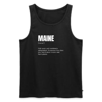 Maine Bold Typo Contrast - Men's Premium Organic Tank Top - black - Front - AI Model Male 178 light (178cm)