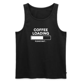 Coffee Loading Please Wait - Männer Premium Bio Tank Top - Schwarz - Vorne - AI Model Male 178 light (178cm)