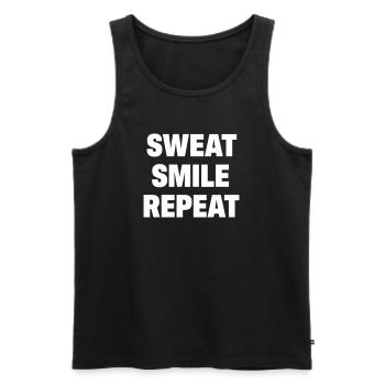 Sweat Smile Repeat - Männer Premium Bio Tank Top - Schwarz - Vorne - AI Model Male 178 light (178cm)