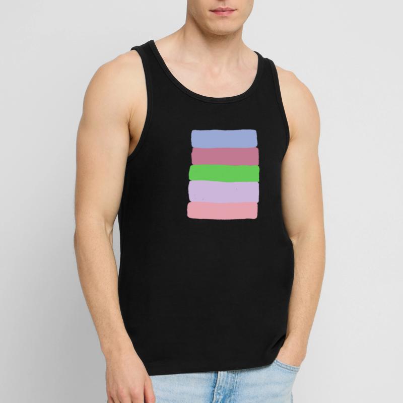 Pastellstreifen-Stack Männer Premium Bio Tank Top
