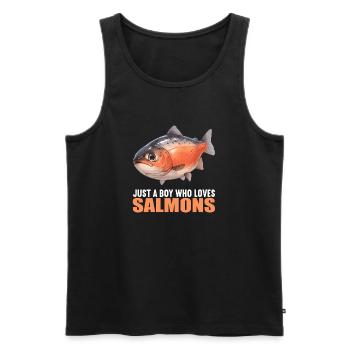 Salmon Salmon - Men's Premium Organic Tank Top - black - Front - AI Model Male 178 light (178cm)