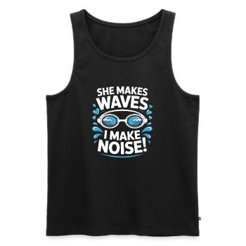 Schwimmen Sprüche Lustiges Schwimmen Geschenk - Männer Premium Bio Tank Top - Schwarz - Vorne - Michal (187cm)