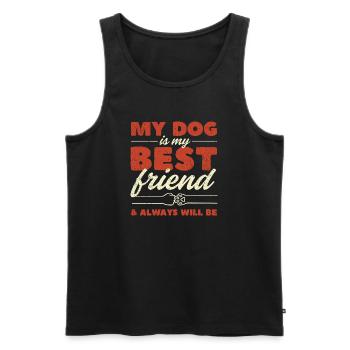 Mon chien est mon meilleur ami - Débardeur bio Premium Homme - noir - Devant - Michal (187cm)