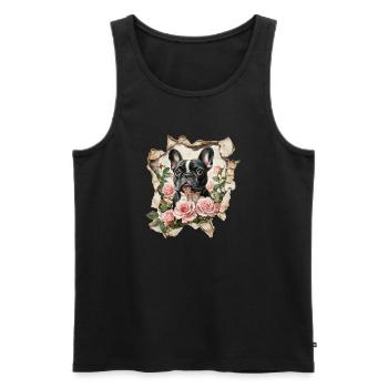 Bouledogue français - Débardeur bio Premium Homme - noir - Devant - Michal (187cm)