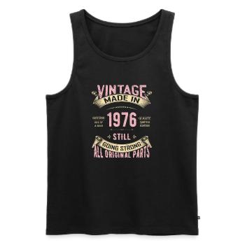 Vintage 1976 toujours en route - Débardeur bio Premium Homme - noir - Devant - Michal (187cm)
