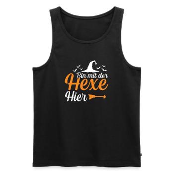 Halloween Ich Bin Mit Der Hexe Hier - Männer Premium Bio Tank Top - Schwarz - Vorne - AI Model Male 178 light (178cm)