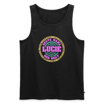 Mama Lucie - Männer Premium Bio Tank Top - Schwarz - Vorne - AI Model Male 178 light (178cm)