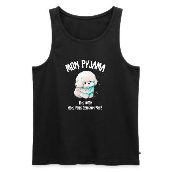 Funny Dog Bichon Pajamas - Men's Premium Organic Tank Top - black - Front - Michal (187cm)