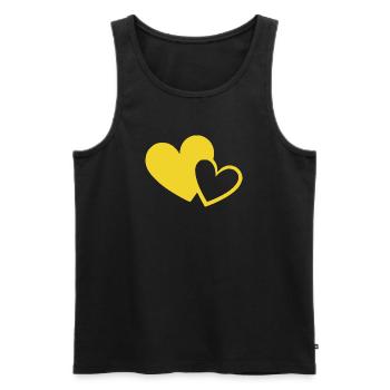 yellow heart yellow kbe hearts heart pattern - Men's Premium Organic Tank Top - black - Front - AI Model Male 178 light (178cm)