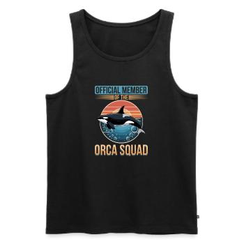 Funny Orca - Men's Premium Organic Tank Top - black - Front - Michal (187cm)