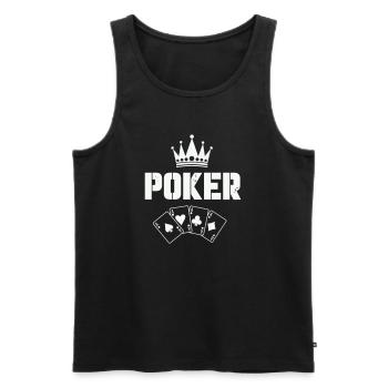 König Poker Karten Design - Männer Premium Bio Tank Top - Schwarz - Vorne - Michal (187cm)