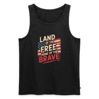 Land of the Free - USA Vintage Flag - Männer Premium Bio Tank Top - Schwarz - Vorne - Michal (187cm)