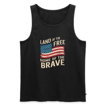Land of the Free - USA Vintage Flag - Männer Premium Bio Tank Top - Schwarz - Vorne - Michal (187cm)