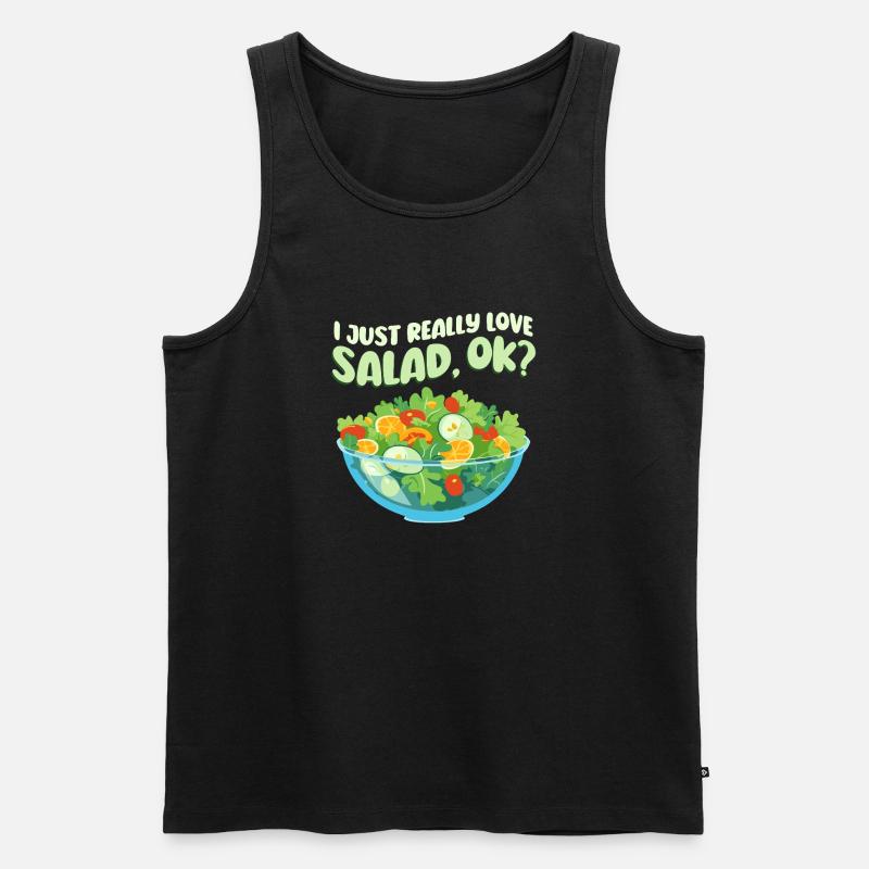 Ich Liebe Salat - Männer Premium Bio Tank Top - Schwarz