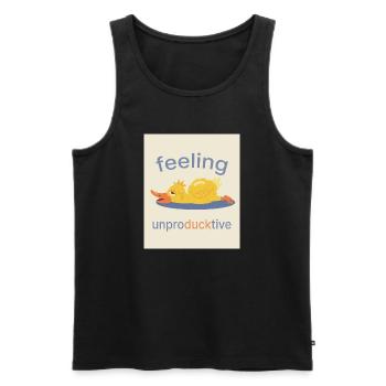 Feeling Unproducktive – Funny Duck - Men's Premium Organic Tank Top - black - Front - AI Model Male 178 light (178cm)