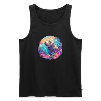 Sea Lions Sea Lion - Men's Premium Organic Tank Top - black - Front - Michal (187cm)