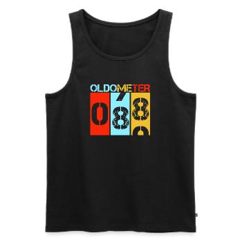 Oldometer 88 Funny 88th Birthday Retro - Men's Premium Organic Tank Top - black - Front - AI Model Male 178 light (178cm)