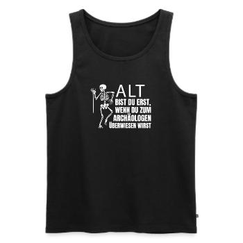 Funny pensioner saying - Men's Premium Organic Tank Top - black - Front - Michal (187cm)