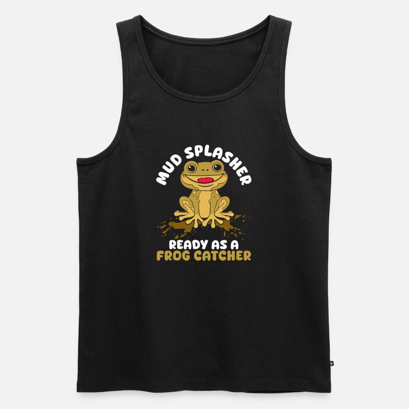 Frog Catcher Mud Splasher Frog - Männer Premium Bio Tank Top - Schwarz