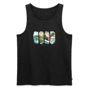 Design de Bali – Motif de vacances sur une île tropicale - Débardeur bio Premium Homme - noir - Devant - AI Model Male 178 light (178cm)