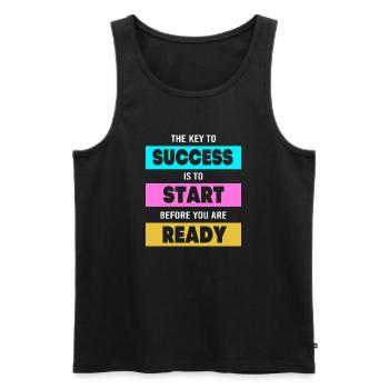 Unternehmer Workaholic - Männer Premium Bio Tank Top - Schwarz - Vorne - AI Model Male 178 light (178cm)